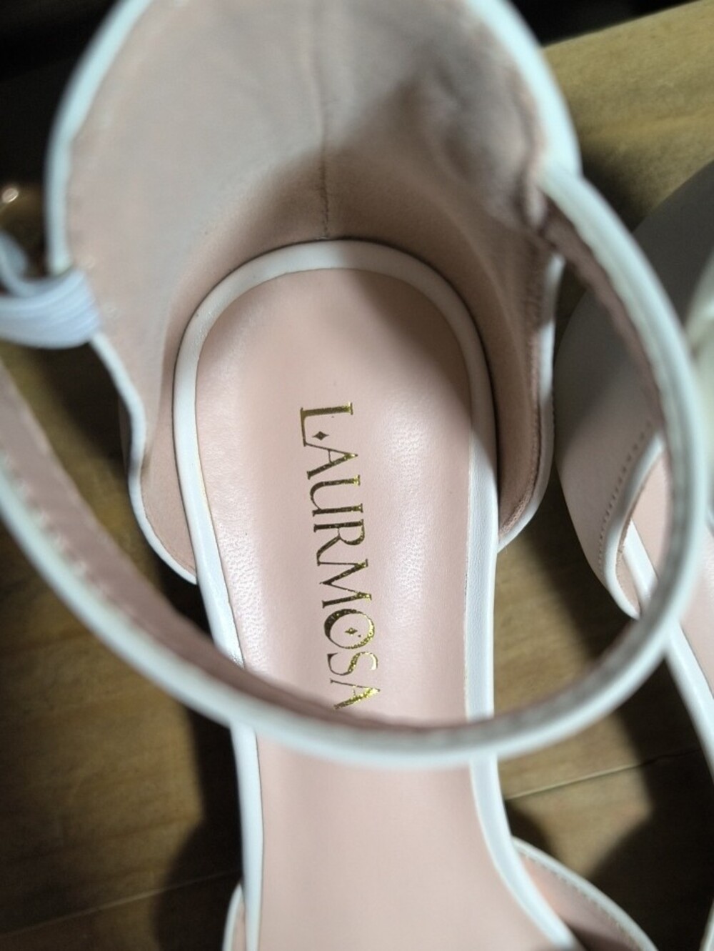 White Pointed-Toe Ankle-Strap Heels - Picture 5 of 5
